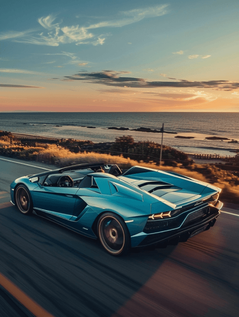Luxury car coastal drive